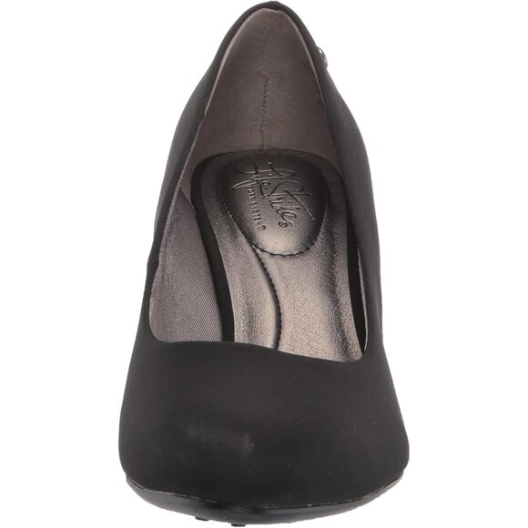 LifeStride Women Black Smooth Polyurethane Closed Pointed Toes Kitten Heel Pumps - Picture 2 of 7